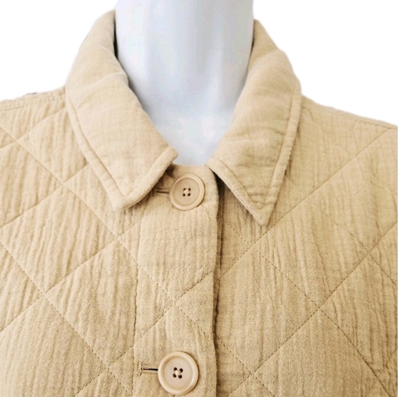 MADEWELL Desert Dune Tan Quilted Lightspun Cotton Cropped Jacket - Picture 9 of 16